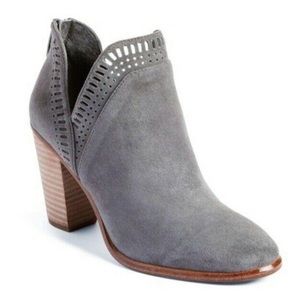 Vince Camuto | Womens Size 7.5 Grey Fileana Split Shaft Suede Leather Bootie